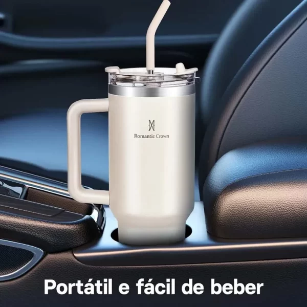 Romantic Crown – Garrafa Térmica 1,2L com Alça, Tampa, Canudo de Inox e Escova - Image 6