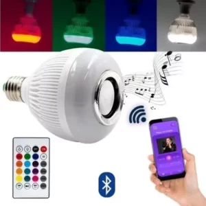Lâmpada RGB Bluetooth com Caixa de Som