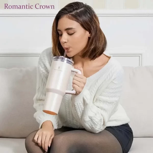 Romantic Crown – Garrafa Térmica 1,2L com Alça, Tampa, Canudo de Inox e Escova - Image 12