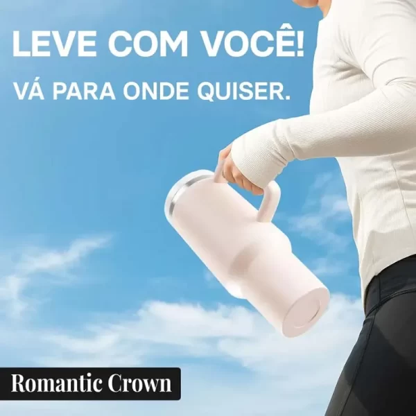 Romantic Crown – Garrafa Térmica 1,2L com Alça, Tampa, Canudo de Inox e Escova - Image 11