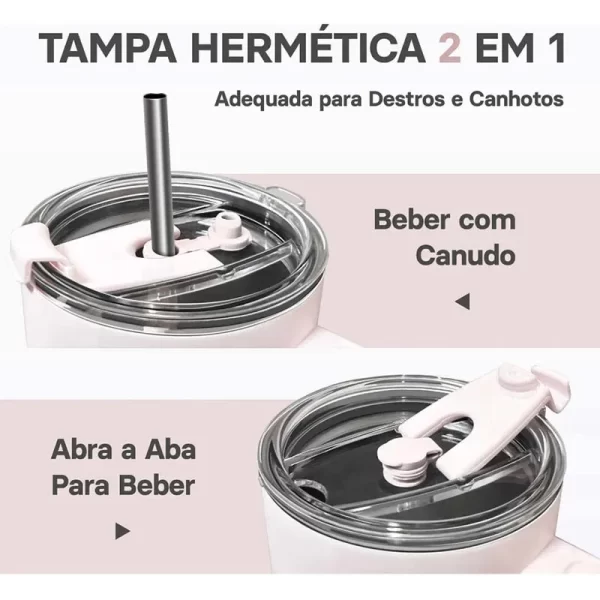 Romantic Crown – Garrafa Térmica 1,2L com Alça, Tampa, Canudo de Inox e Escova - Image 5
