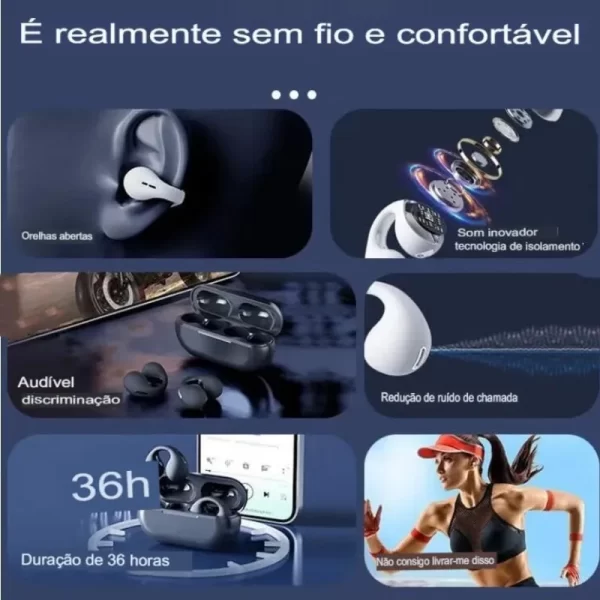 Fone de Ouvido sem Fio por Condução Óssea Bluetooth - Image 3