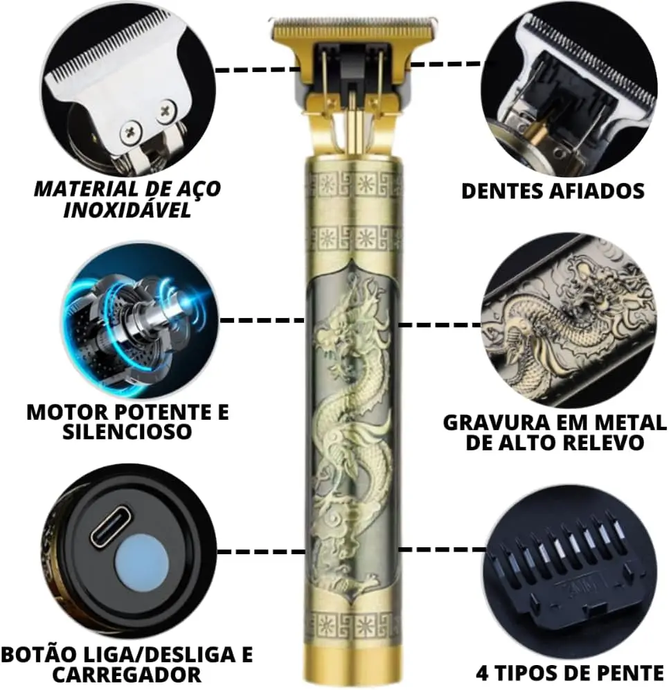 Máquina Recarregável de Corte para Barba e Cabelo Profissioal - Imagem 7