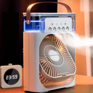 Ventilador Portátil + Umidificador com LED