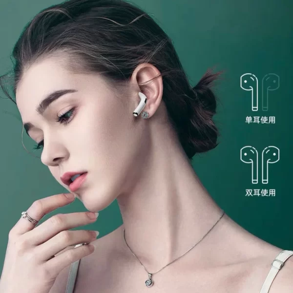 Fones de Ouvido Bluetooth TWS com Microfone - Branco - Image 3