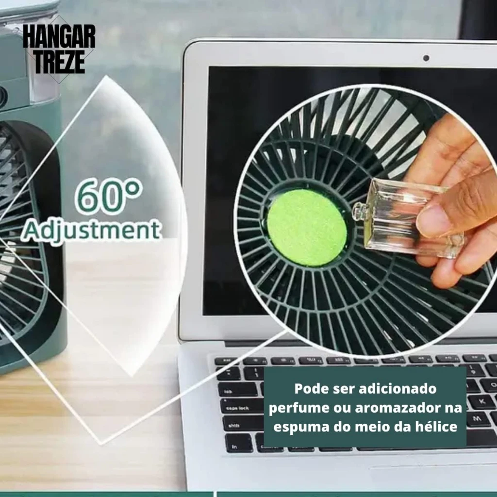 Ventilador Portátil + Umidificador com LED - Imagem 2